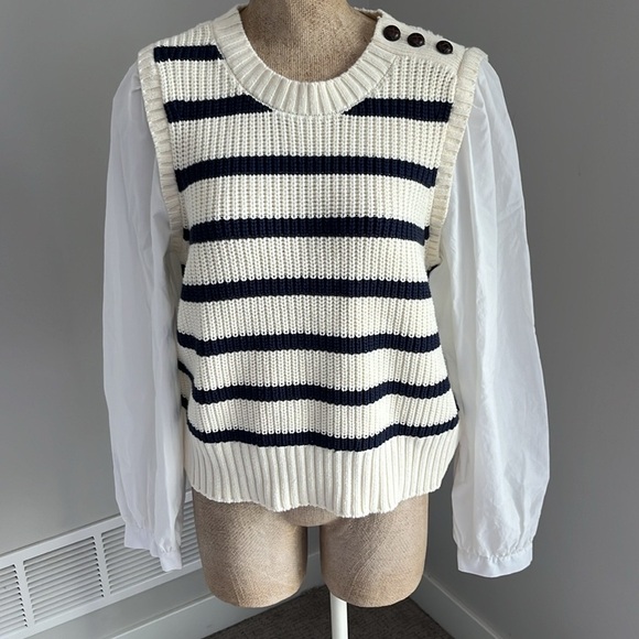 Rails Bambi Sweater Ivory Navy Stripe Sweater XL - Picture 5 of 10